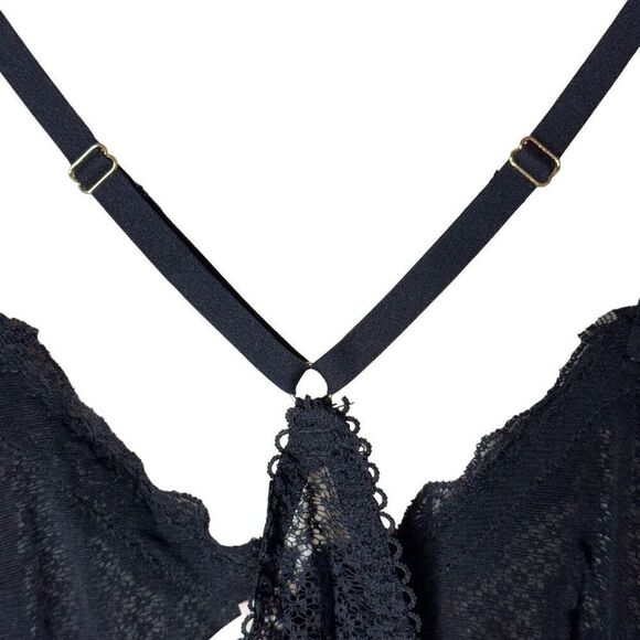 We Are HAH x REVOLVE High Tied Bodysuit in Noir Mesh NWT S - Picture 8 of 11